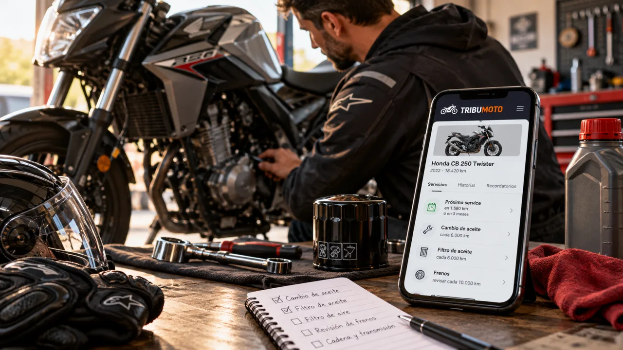 Control de mantenimiento y recordatorios de service de moto en TribuMoto