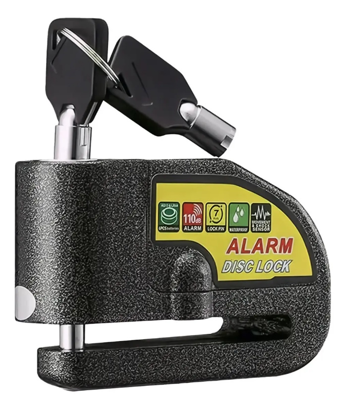 Candado blindado traba disco con alarma